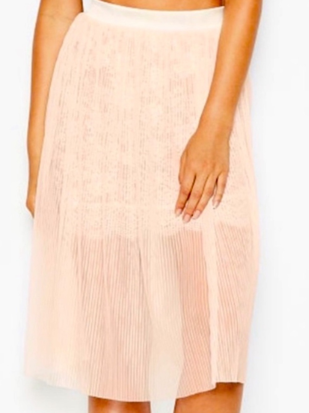 💫NWT Victorias Secret tulle sheer Midi Skirt w mini underskirt lining Coconut 💫